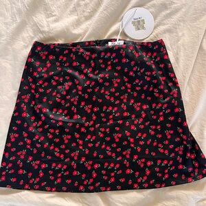 NWT Princess Polly red floral mini skirt